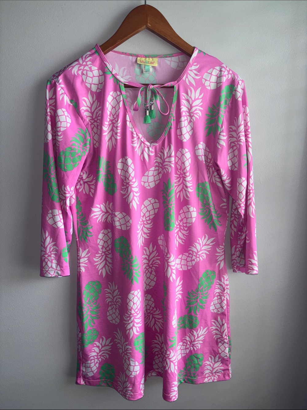 Women's Pink Pineapple Print Tunic dress - Viv & Lou
